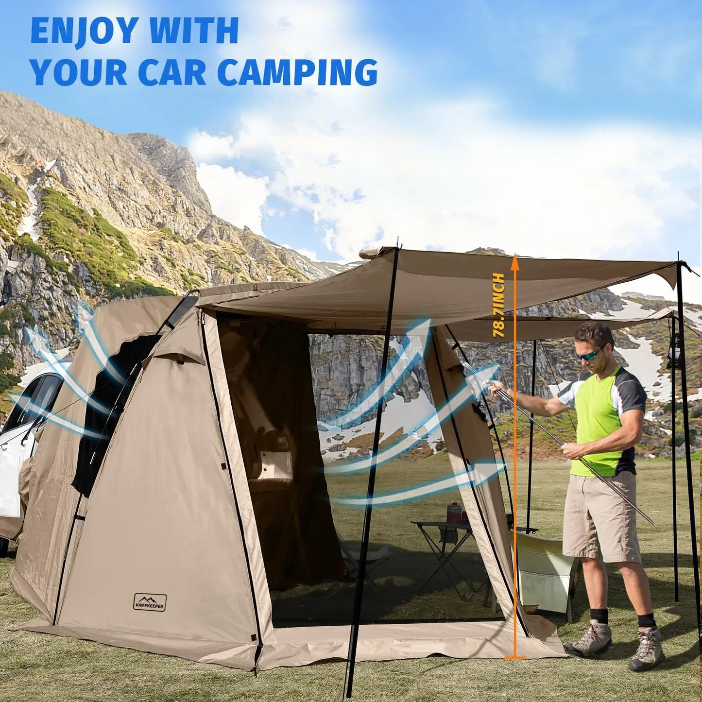 Unp SUV Car Tent Tailgate Shade Awning For Camping