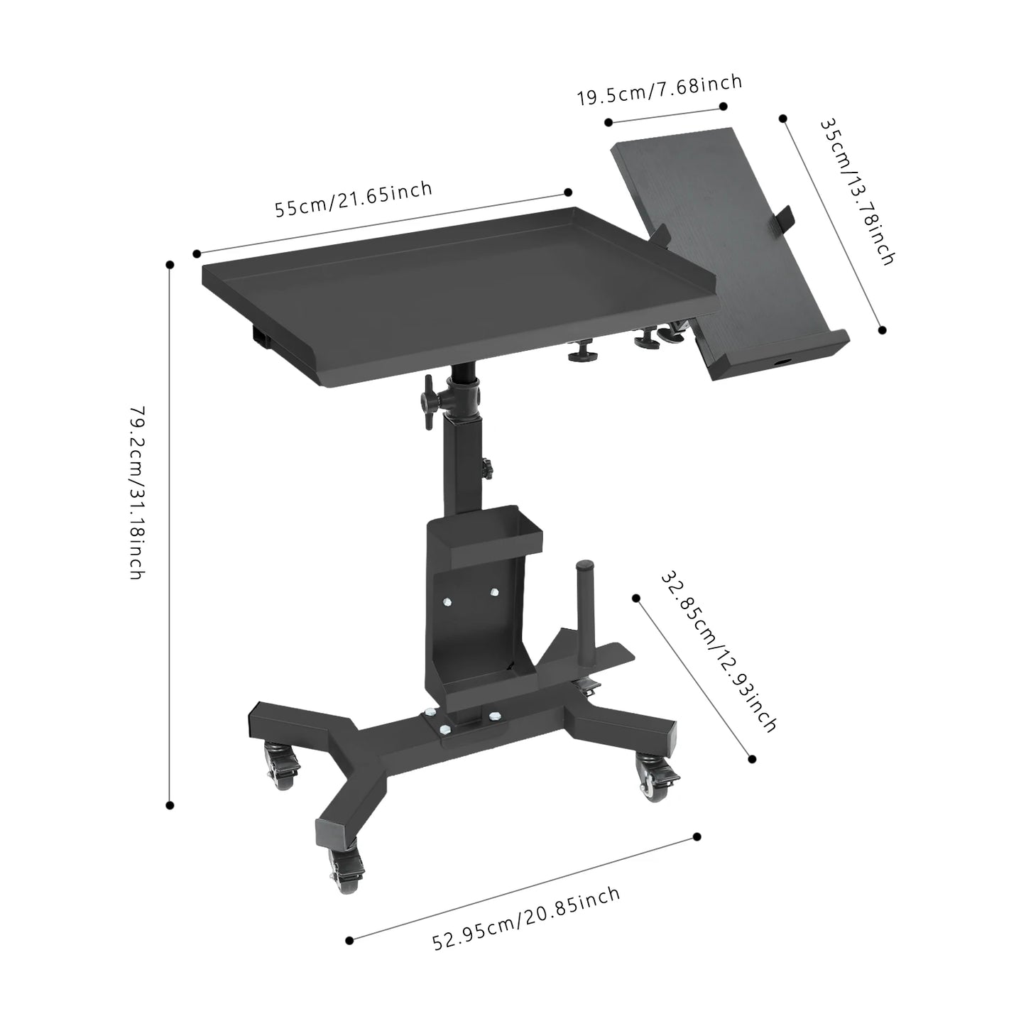 Tattoo Tray Cart On Wheels Folding Hand Truck Mobile Workstation