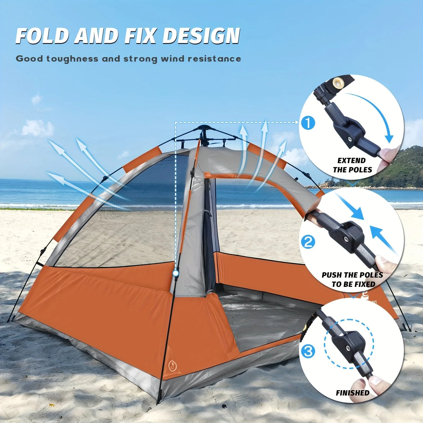 Unp Pop Up Camping Tent Setup With Removable Rain Fly