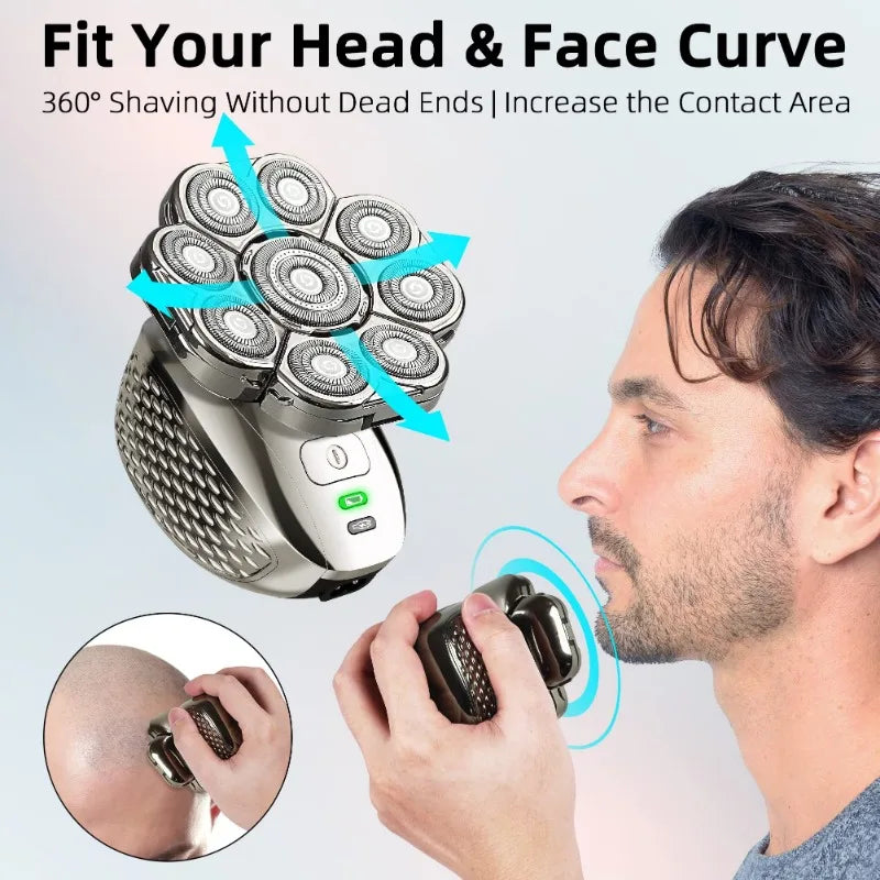 DUTRIEUX 4D Head Shaver For Bald Men Rechargeable Wet-Dry Waterproof