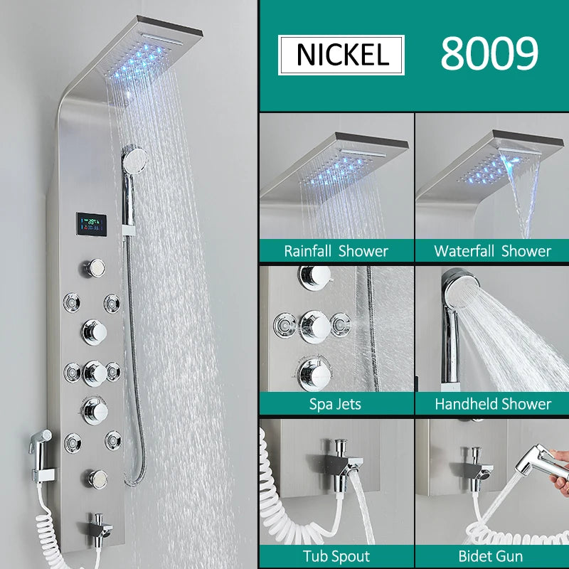 Quyanre LED Shower Panel Six Function Shower Column