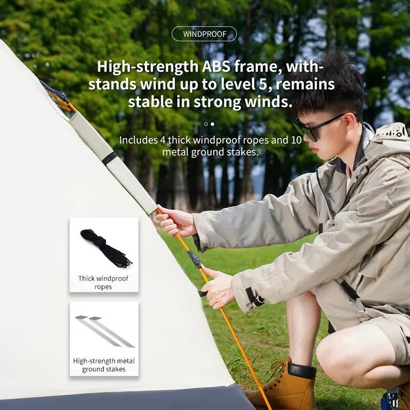Outdoor Folding Tent Auto Opening 3-4 Person Camping Shelter