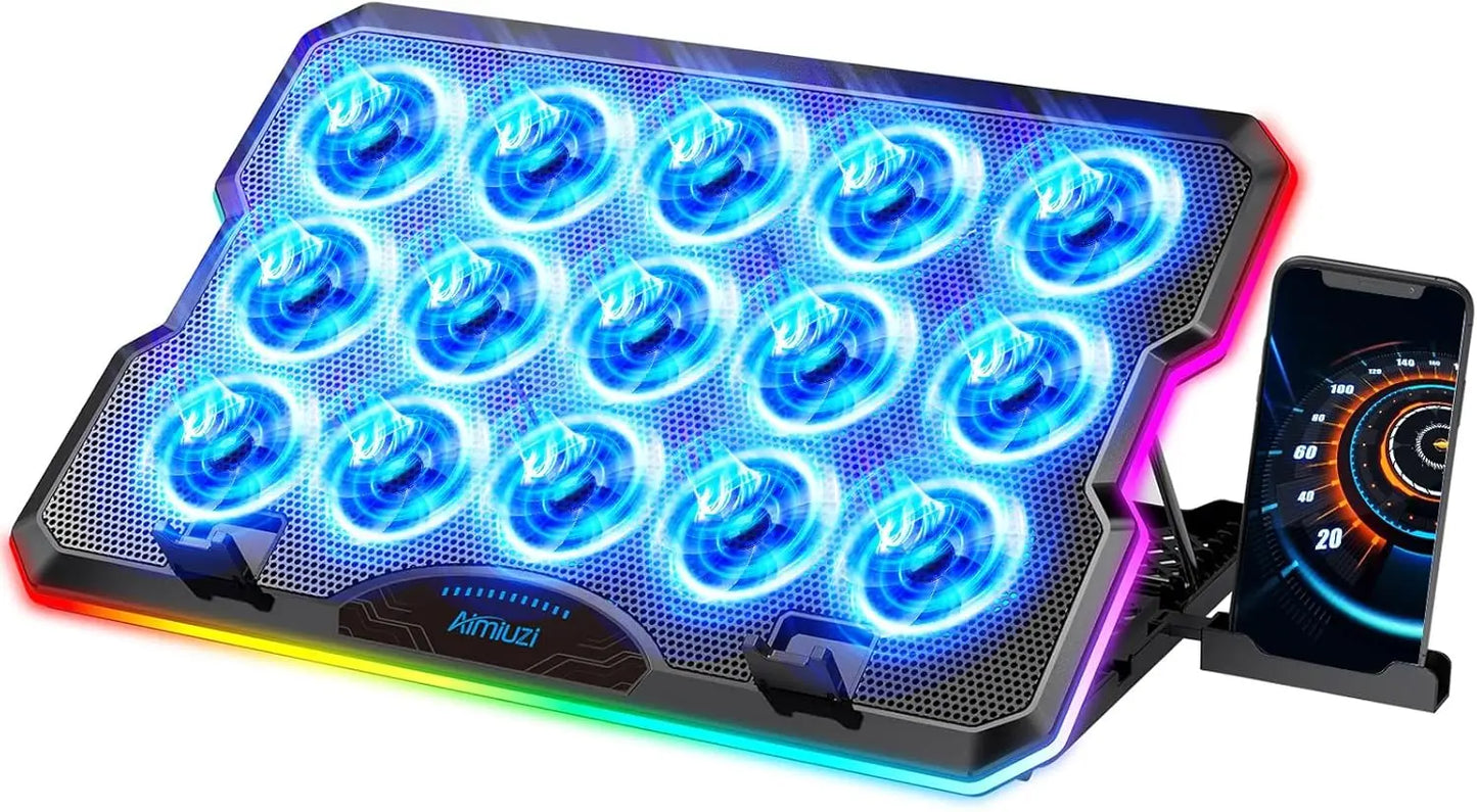 XMSJ Gaming Laptop Cooling Pad Featuring 15 Quiet Fans