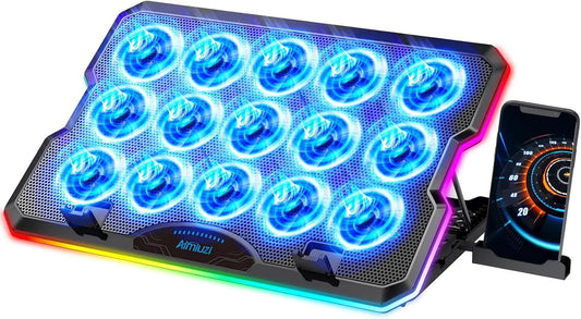 XMSJ Gaming Laptop Cooling Pad Featuring 15 Quiet Fans