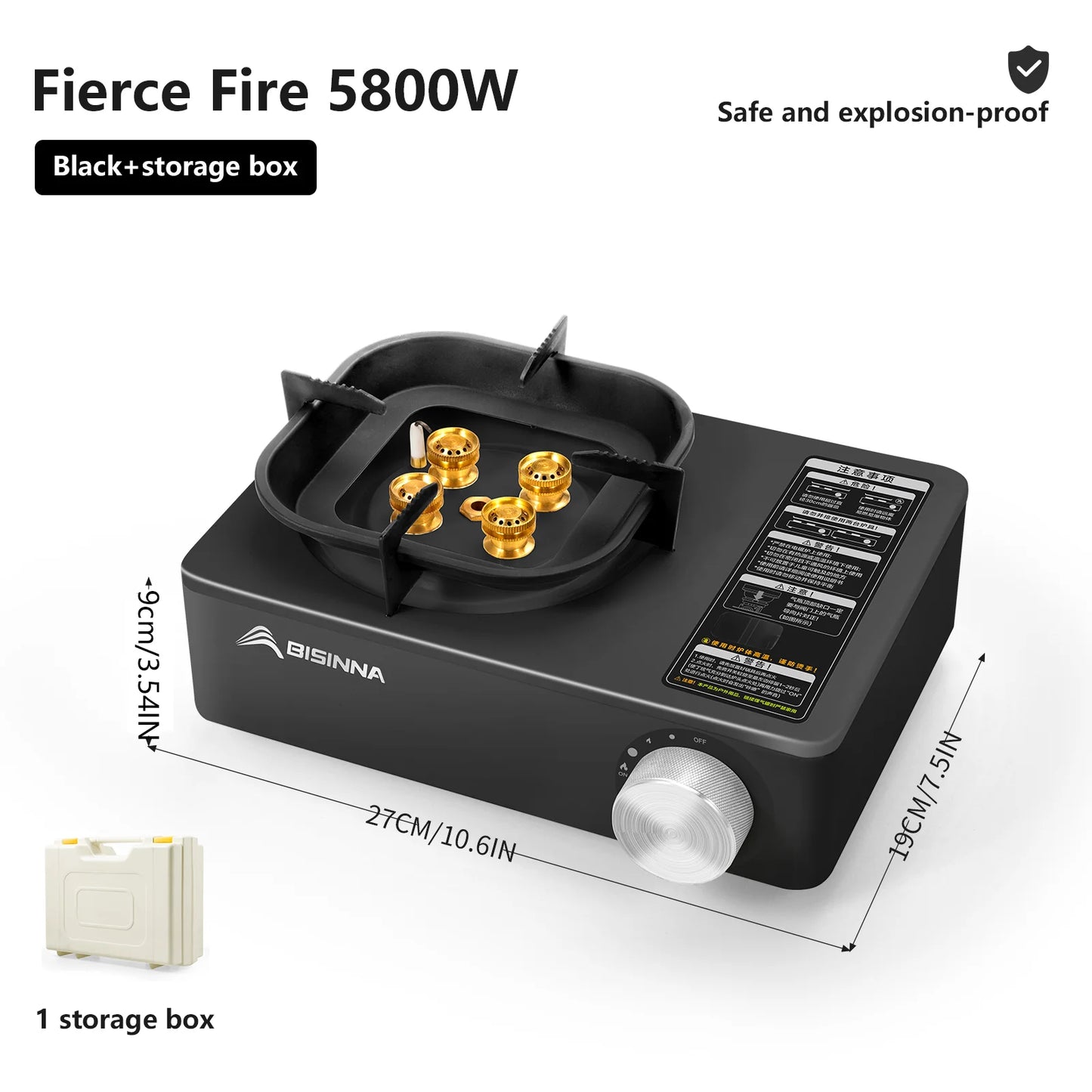 BISINNA Camping Gas Stove 5800W High Firepower Portable Outdoor