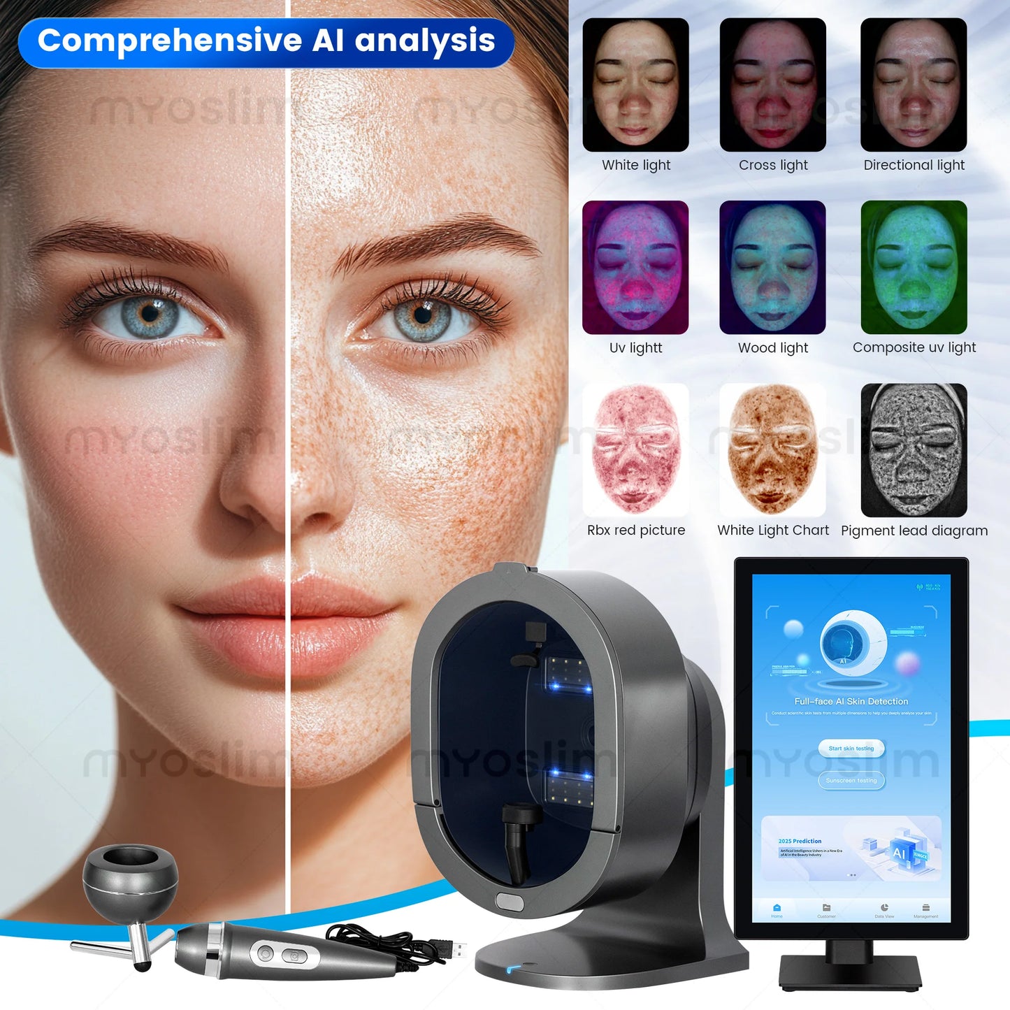 TAIXL 3D Facial Skin Analyzer Machine AI Skin Analysis Scanner