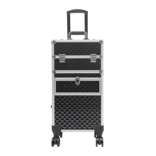 AMZZ Rolling Makeup Train Case For Pro Artists And Stylists