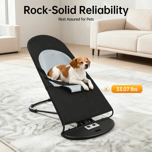 NONECN Pet Rocker Bed Foldable Rocking Chair Stainless Steel Bracket