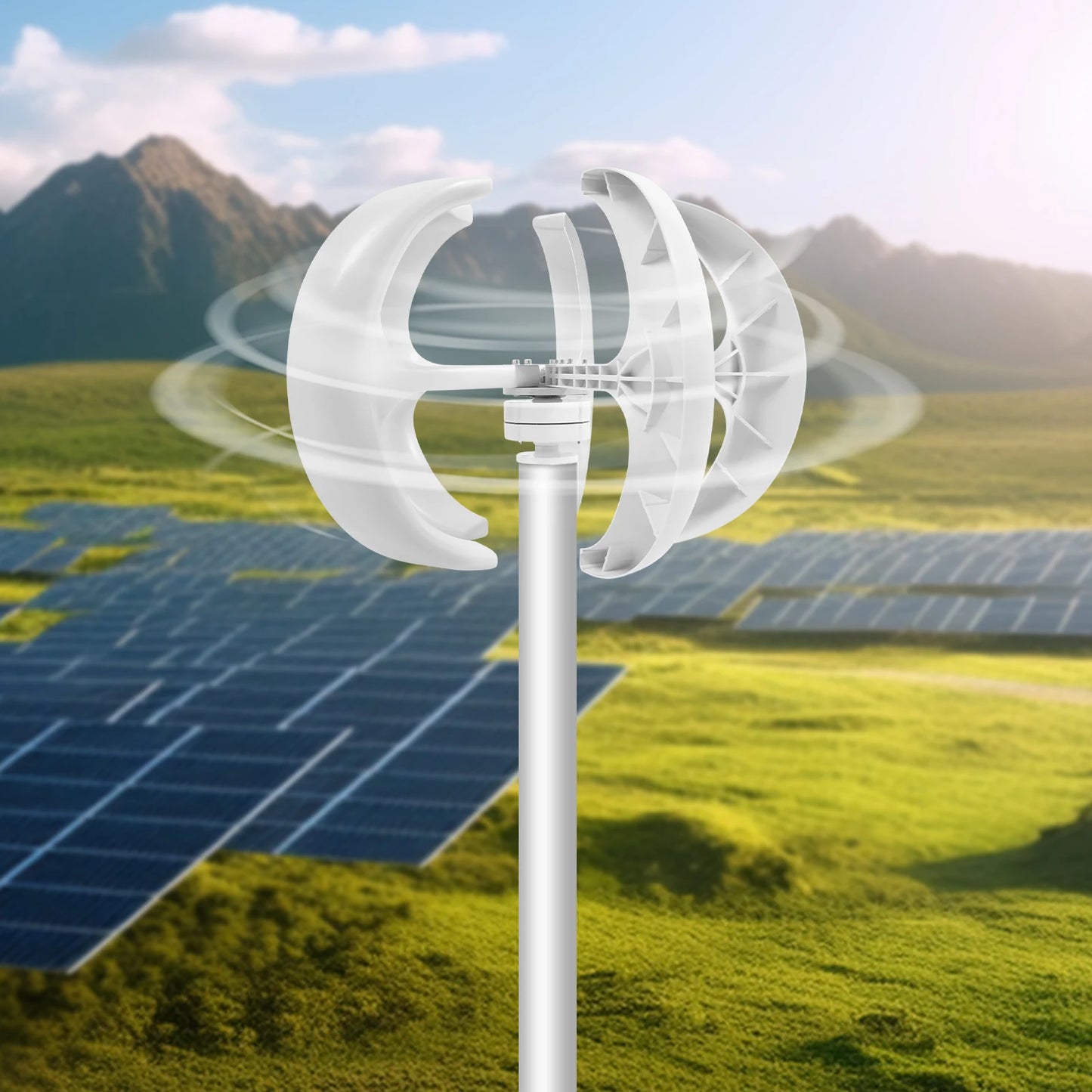 600W 12V/24V Lantern Wind Turbine Generator Electromagnetic Control IP67