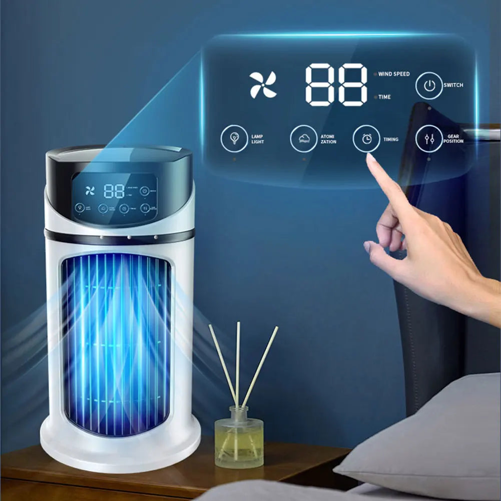 VKTECH Portable Desk Fan With Humidifier And USB Battery