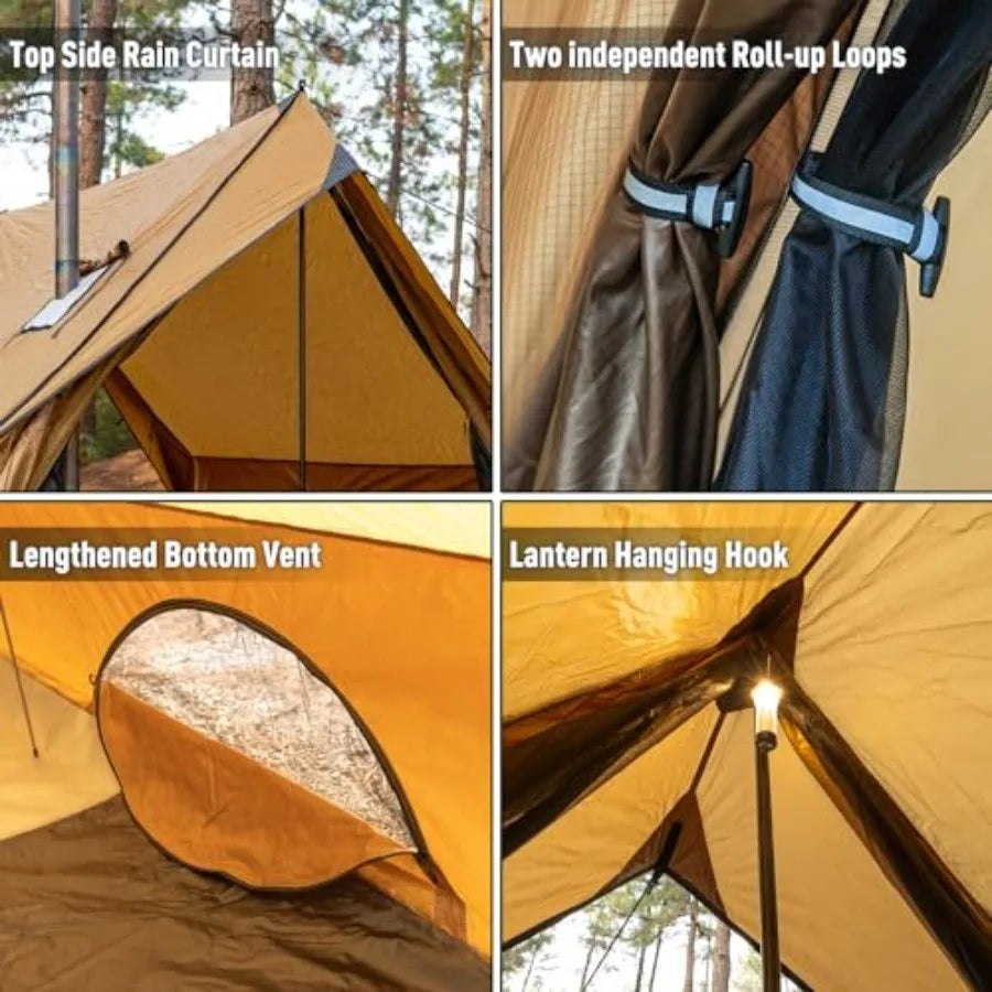 Chalet Style Portable Wall Tent With Stove Jack Family Camping