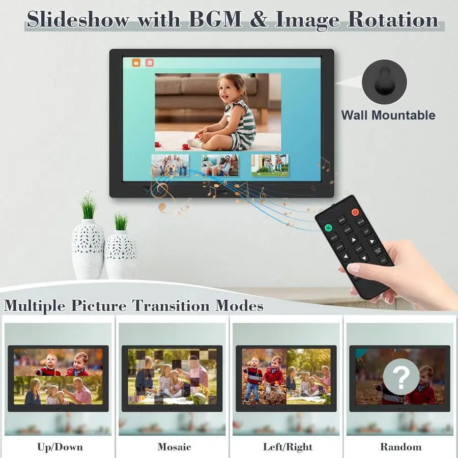 XMSJ 1080p Digital Picture Frame With 32GB USB Drive