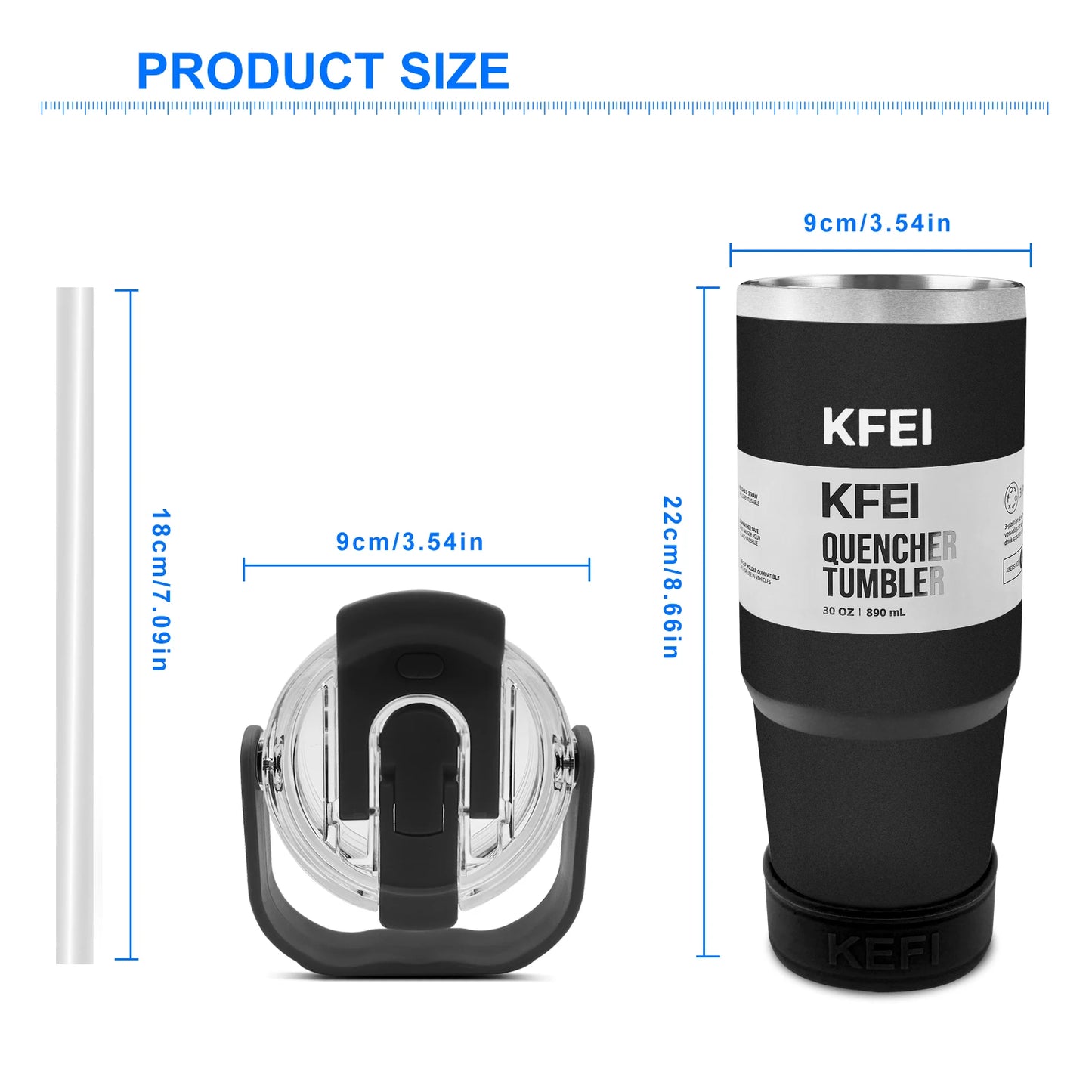 NONEDrinkware Double Wall Stainless Steel Tumbler With Lid And Straw