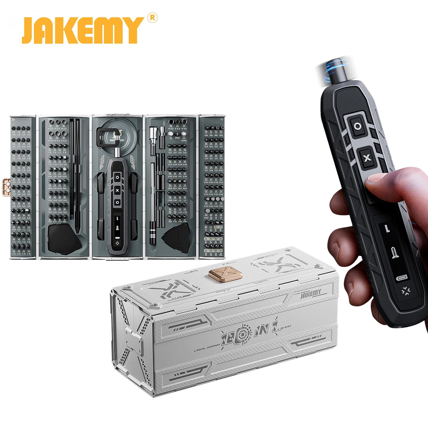 JAKEMY 180-In-1 Magnetic Screwdriver Set For Phones PCs Glasses