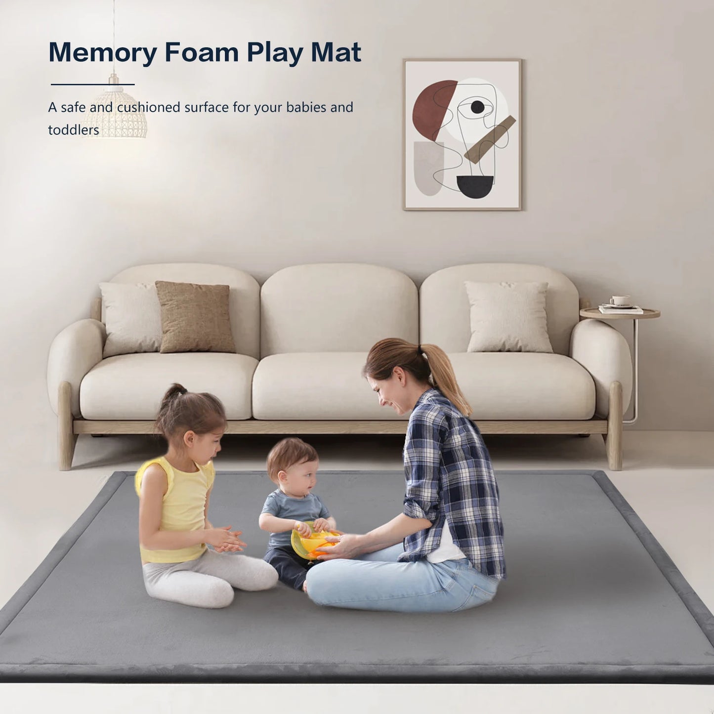 Huloo Sleep Memory Foam Playpen Mat Non Slip Bottom