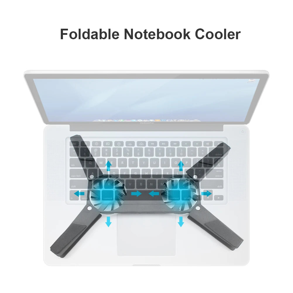 JEYI Foldable Laptop Cooling Pad With 2 Fans USB Powered