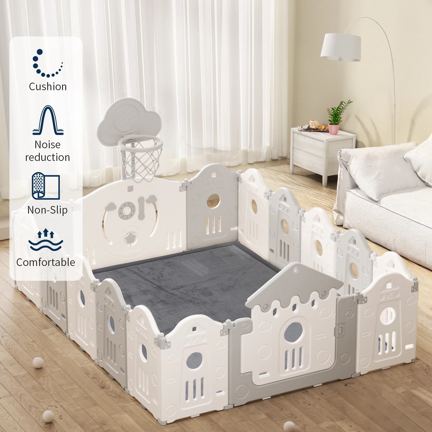 Huloo Sleep Memory Foam Playpen Mat Non Slip Bottom