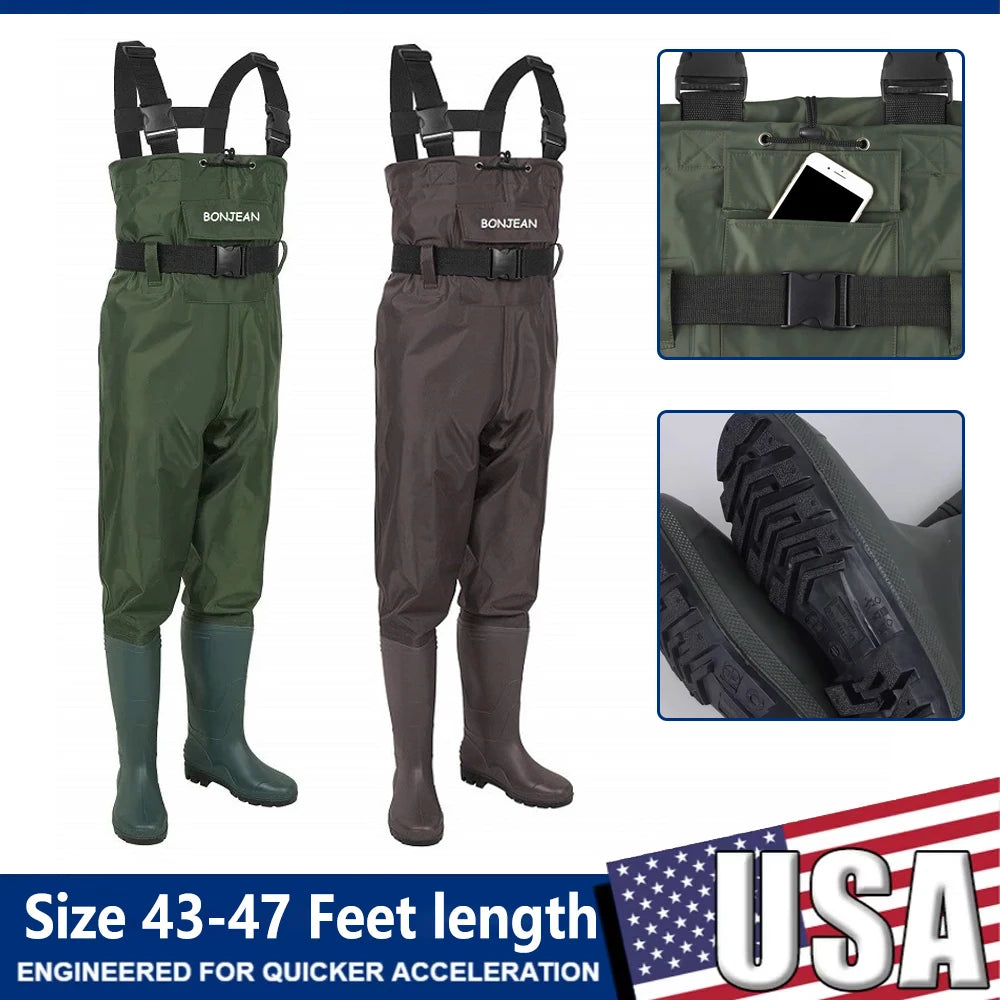 Unisex Waterproof Fishing Waders With Boots For Men Women
