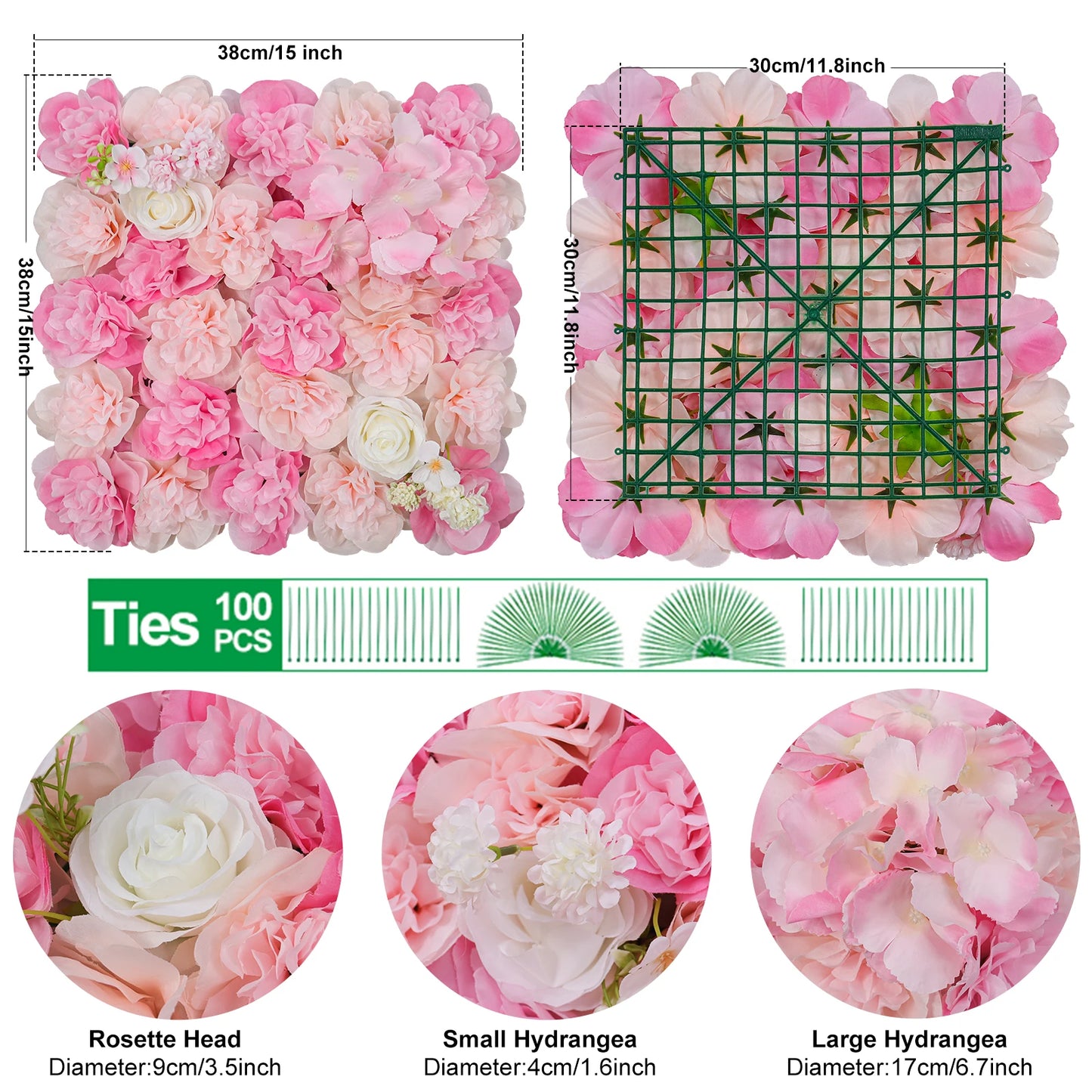 RUEESEECN 12 Pieces Flower Wall Backdrop 3D Rose Panels