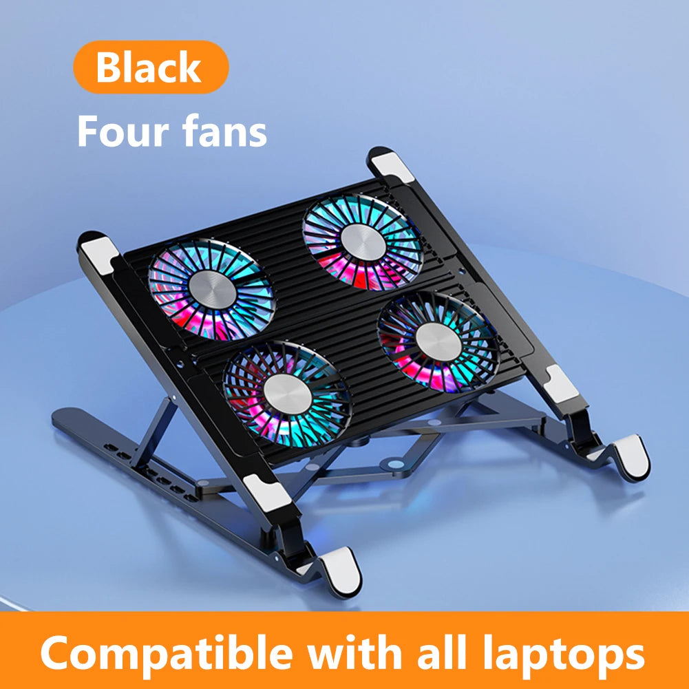 Jaysuing Laptop Cooling Pad With 4 Fans Foldable Stand RGB