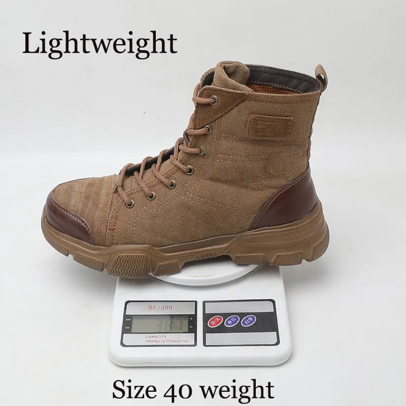 SUADEX Steel Toe Work Boots For Men Indestructible Safety Shoes