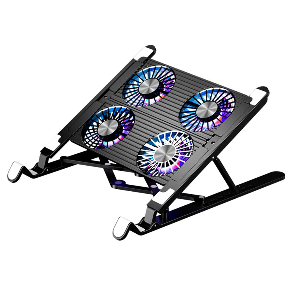 Jaysuing Laptop Cooling Pad With 4 Fans Foldable Stand RGB