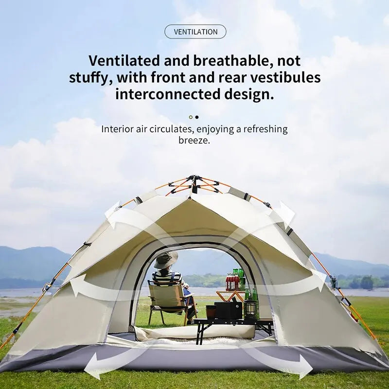 Outdoor Folding Tent Auto Opening 3-4 Person Camping Shelter