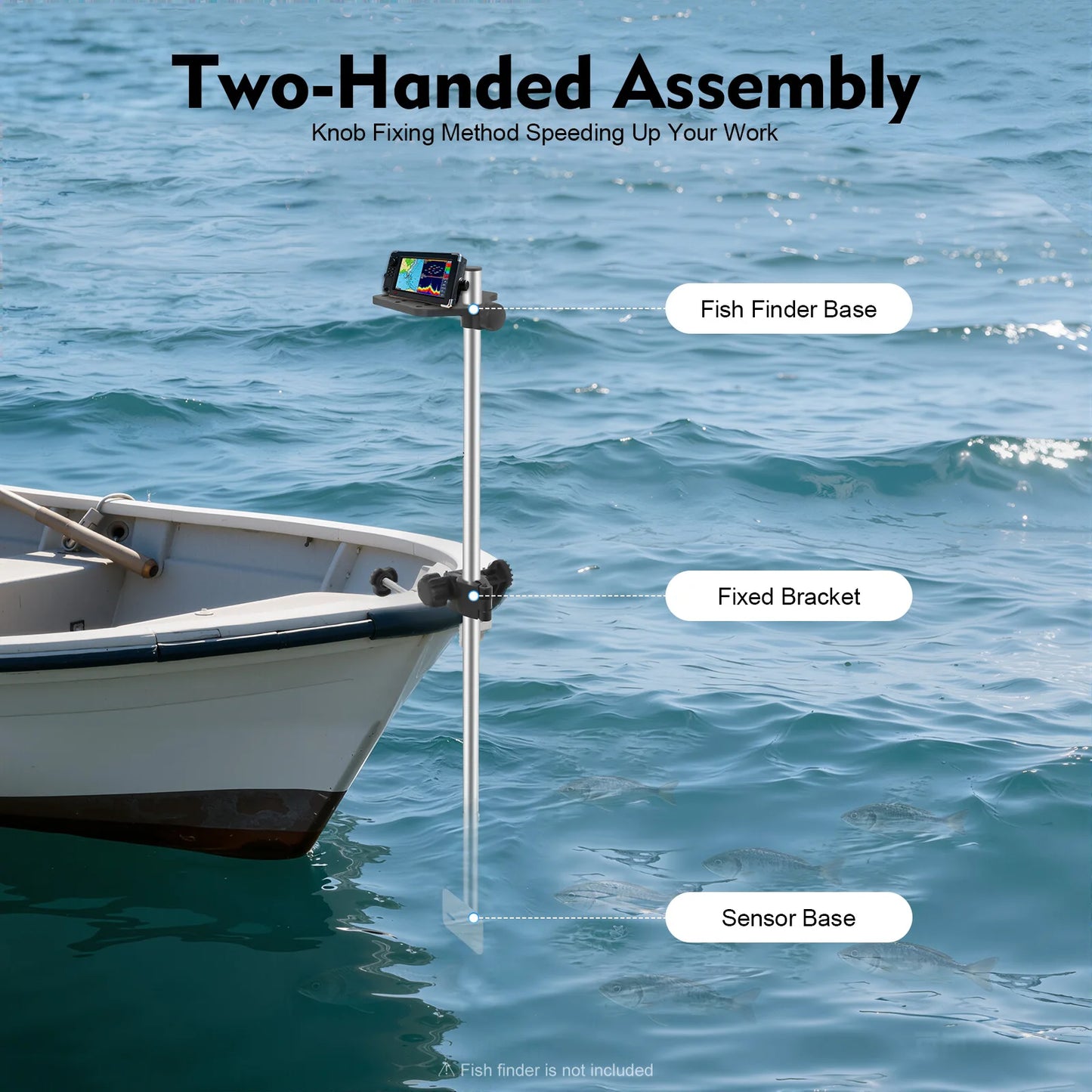 Universal 360 Degree Rotating Transducer Pole Mount For Boat Kayak