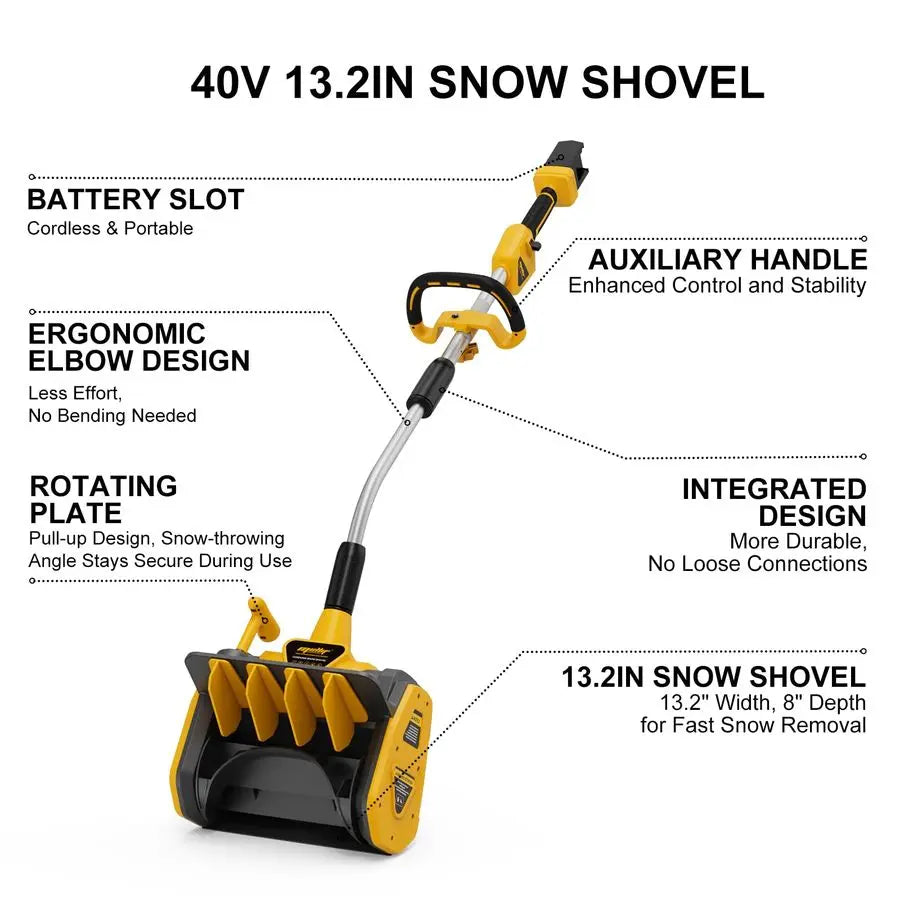 Cordless Snow Shovel Compatible With Dewalt 20V Battery