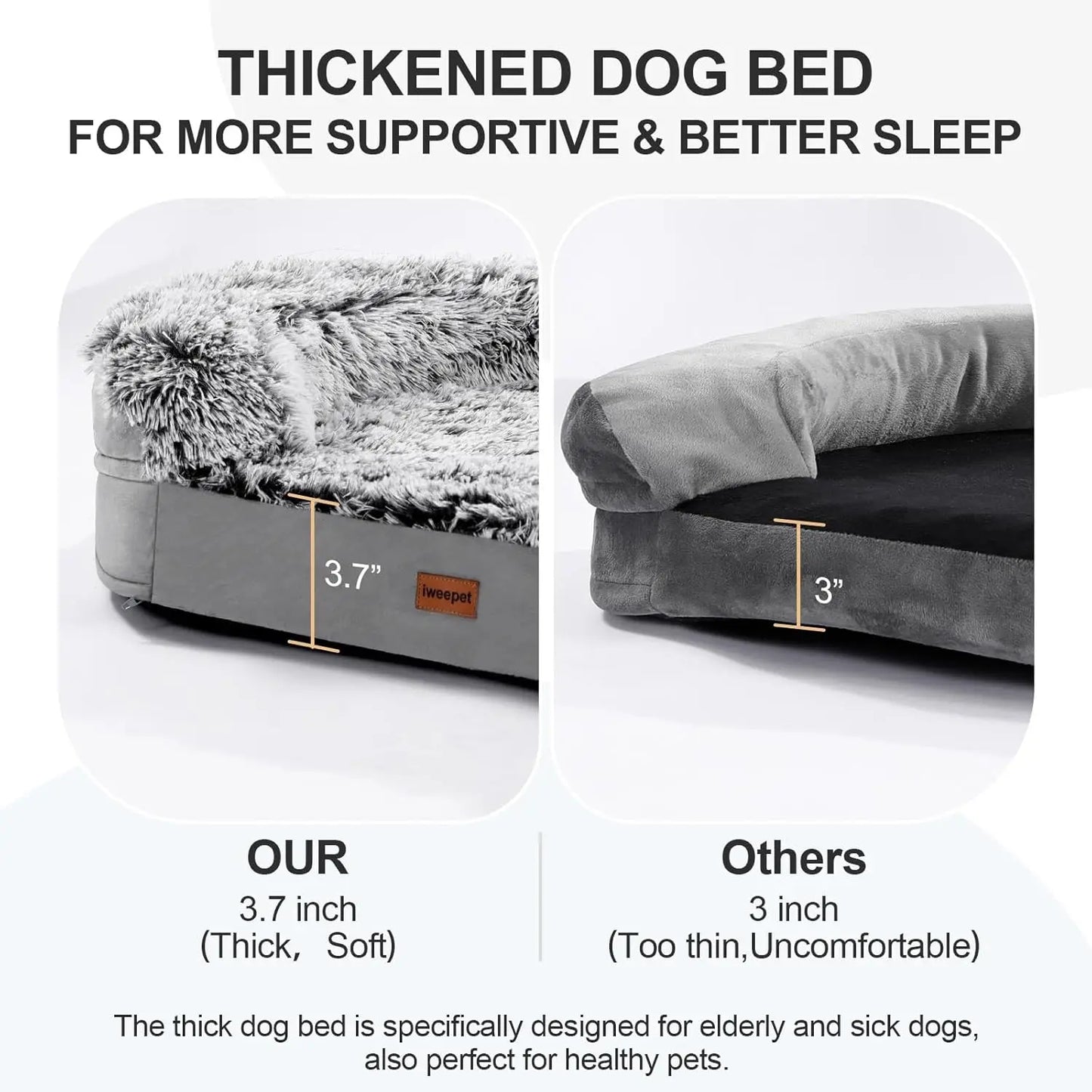 XMSJ Orthopedic Dog Bed With Egg Crate Foam And Support