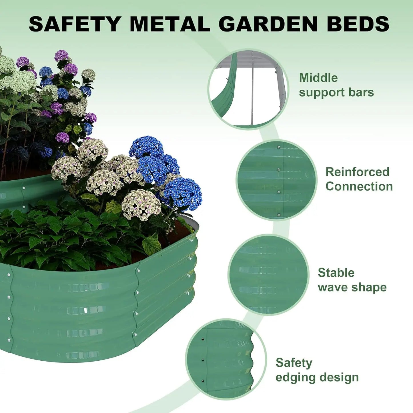 Nonem Raised Garden Bed Galvanized Metal Planter For Outdoor Garden