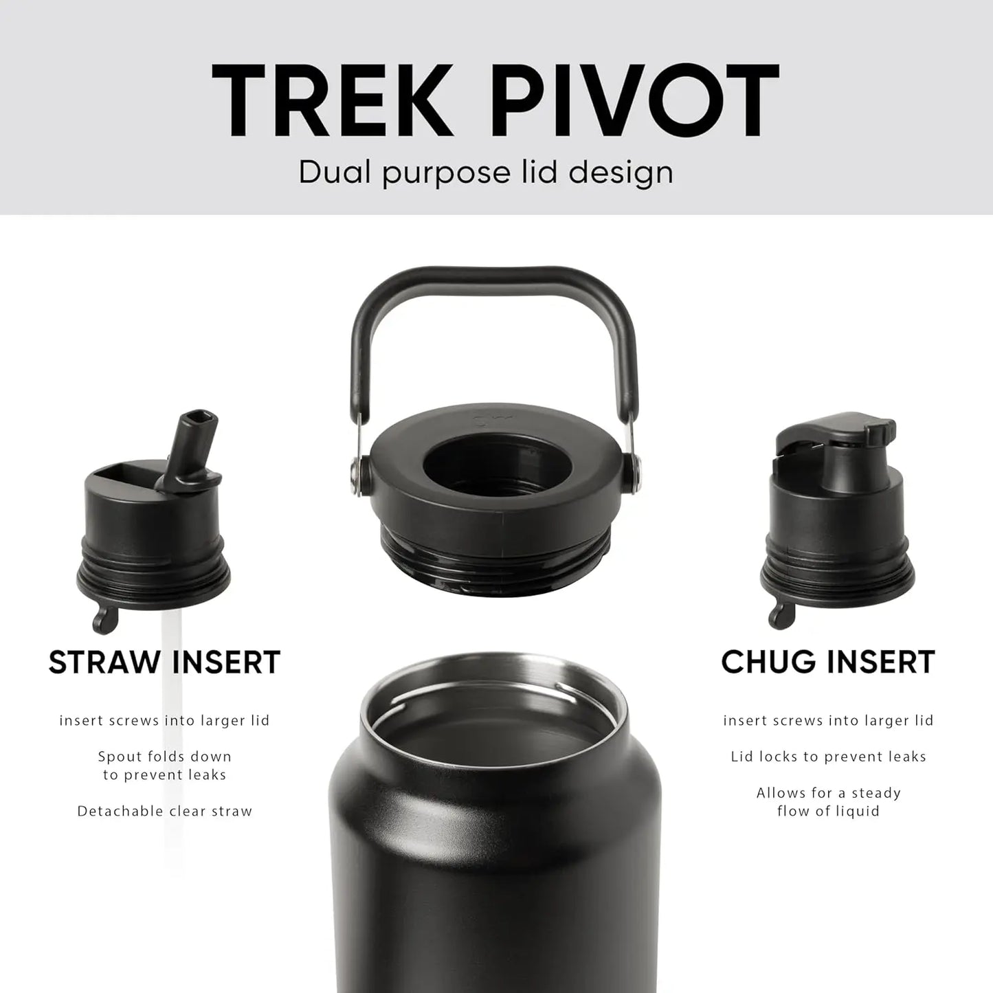 Insulated Stainless Steel Water Bottle With Straw And Handle