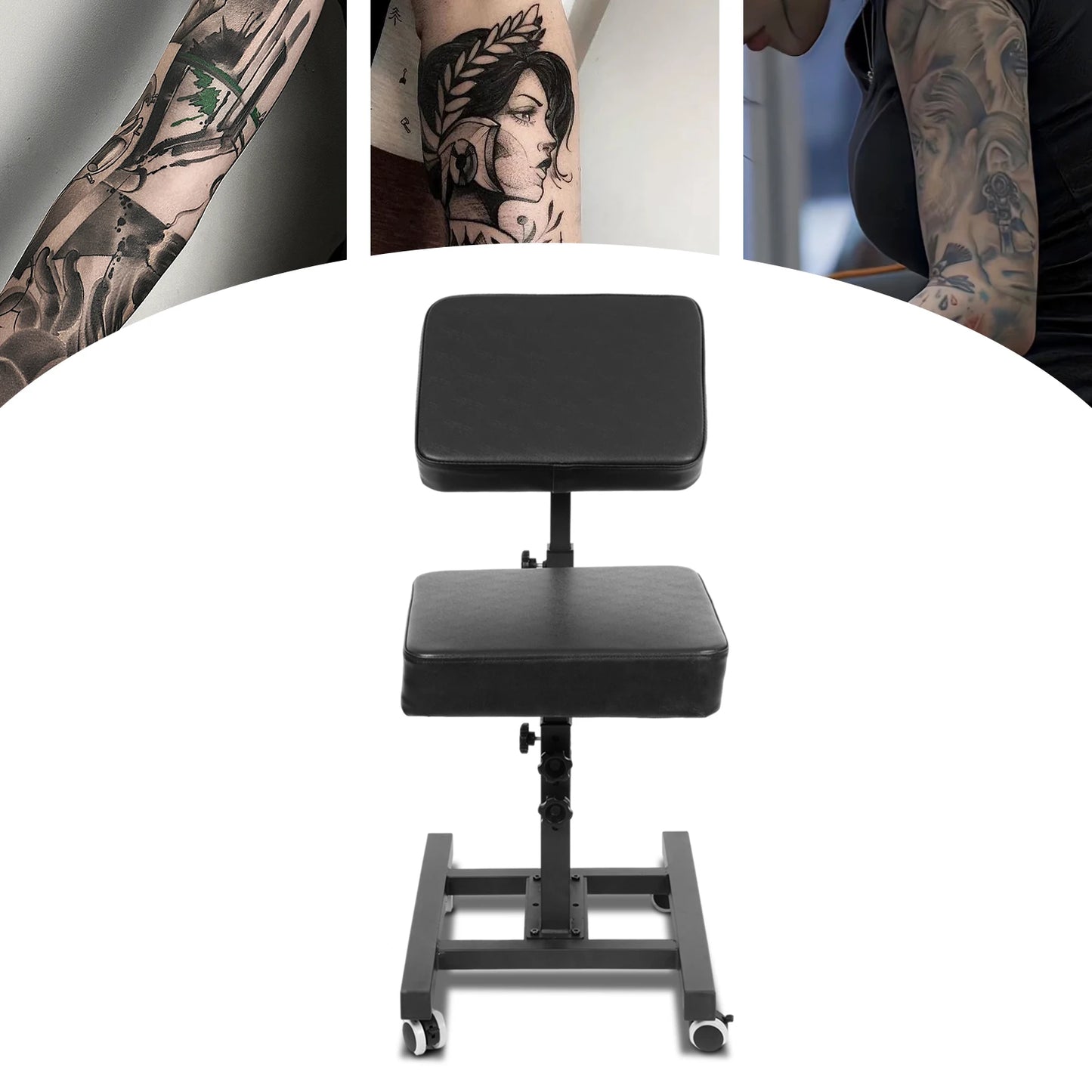 Adjustable Hair Chair For Tattoo Artists With Armrests And Foot Pads