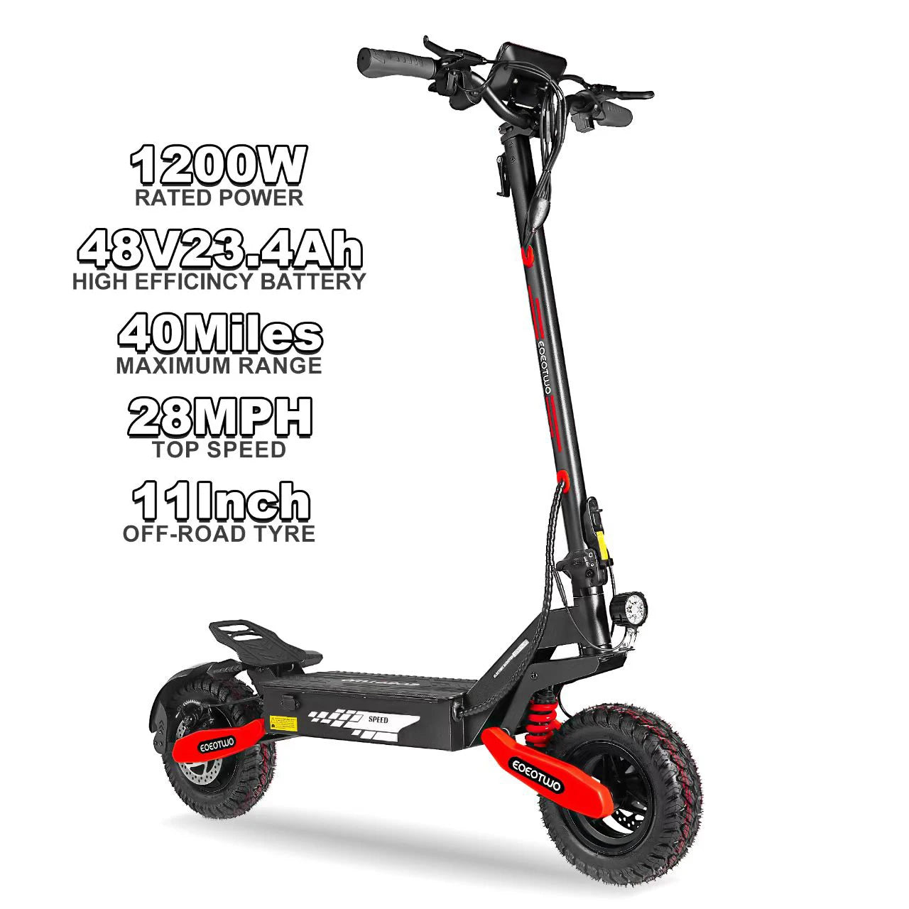 EOEOTWO GT06 Electric Scooter 30MPH 1200W Dual Suspension