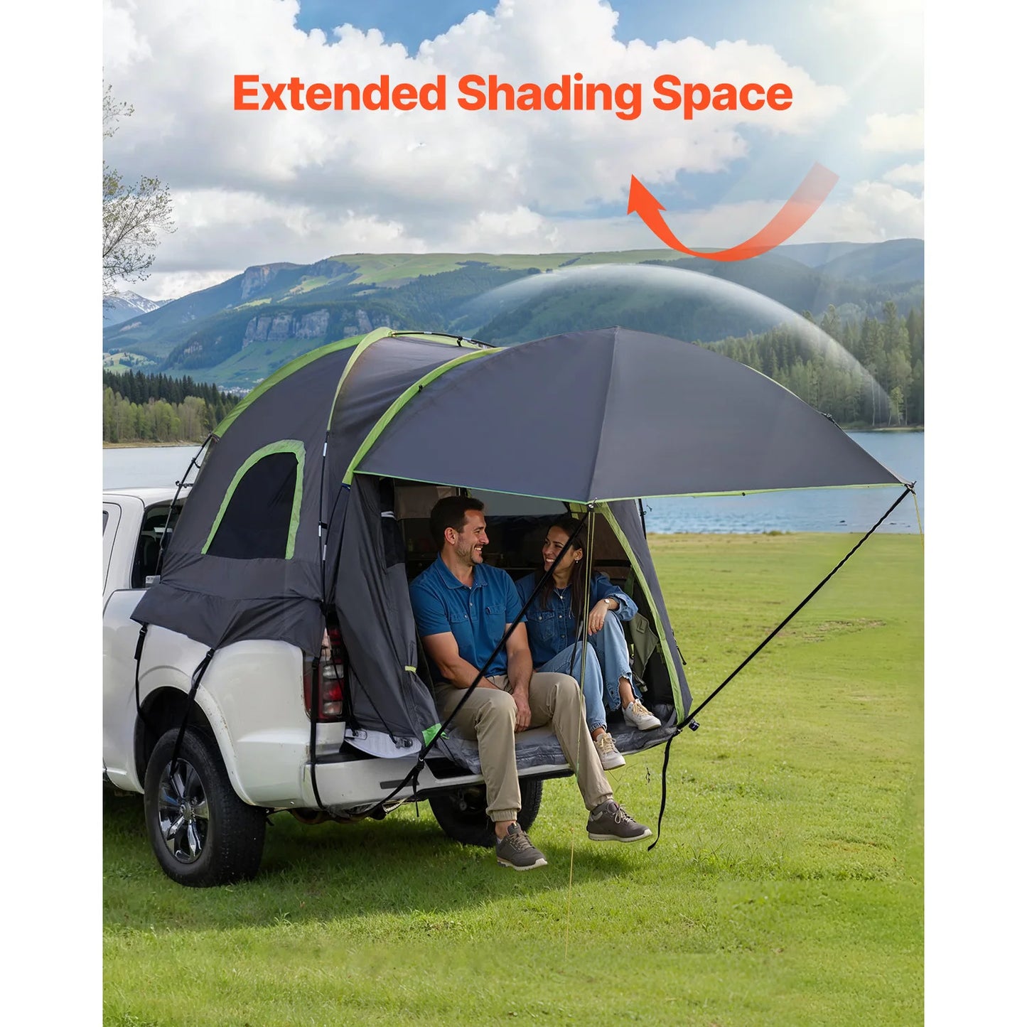 SucceBuy Pickup Truck Tent for Camping Waterproof PU2000 Two to Three Person