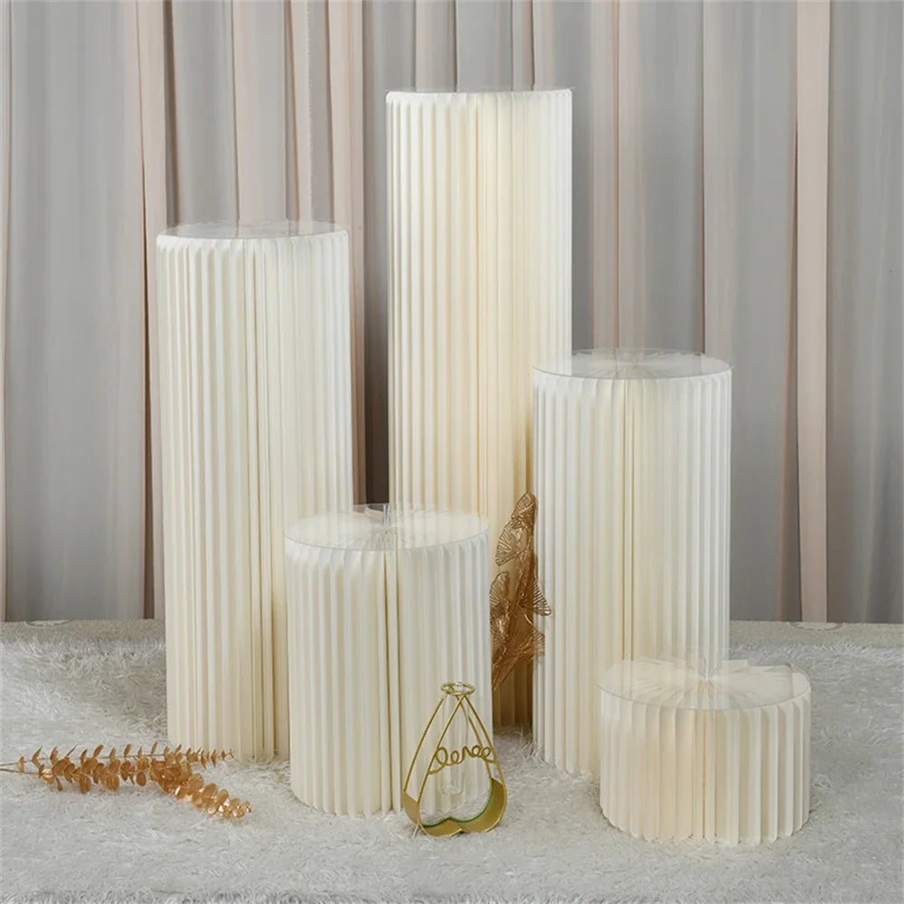 NONECN Folding Paper Roman Column Ornaments For Wedding Decor