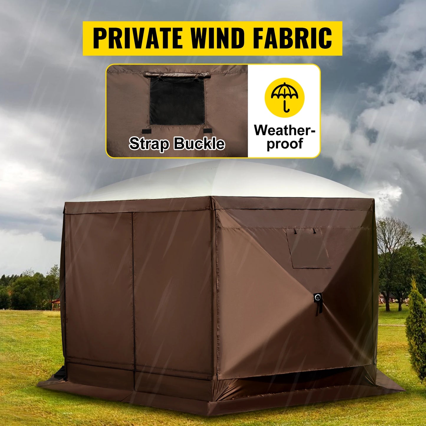 SucceBuy Pop Up Camping Gazebo Shelter Six Sided Sunshade Tent