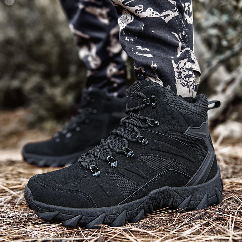 Louis Kadhrcn Mens Motorcycle Boots Lightweight Casual Tactical Side Zipper