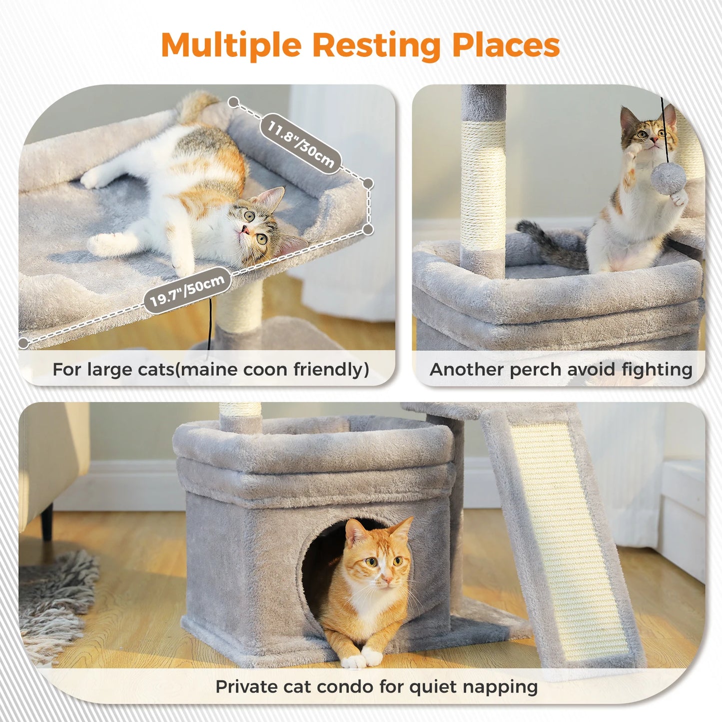 PAWZ Road Small Indoor Cat Tree With Sisal Scratching Post