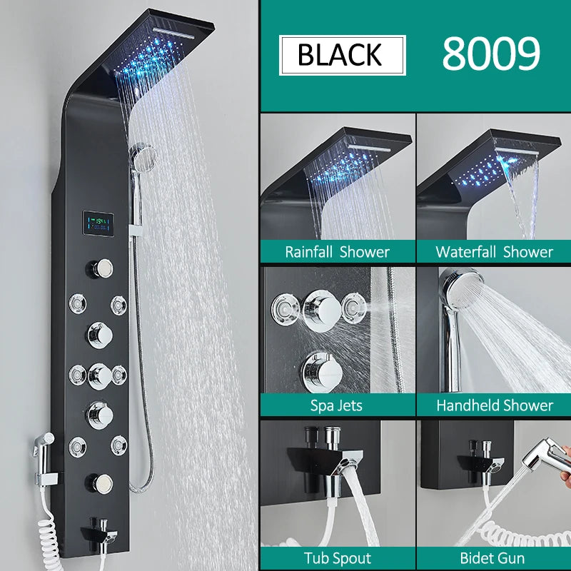 Quyanre LED Shower Panel Six Function Shower Column