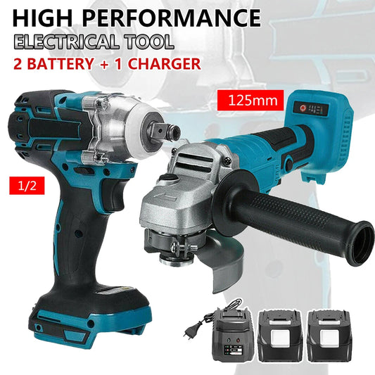 Magnitt 18V Brushless Angle Grinder And Impact Wrench Combo Kit