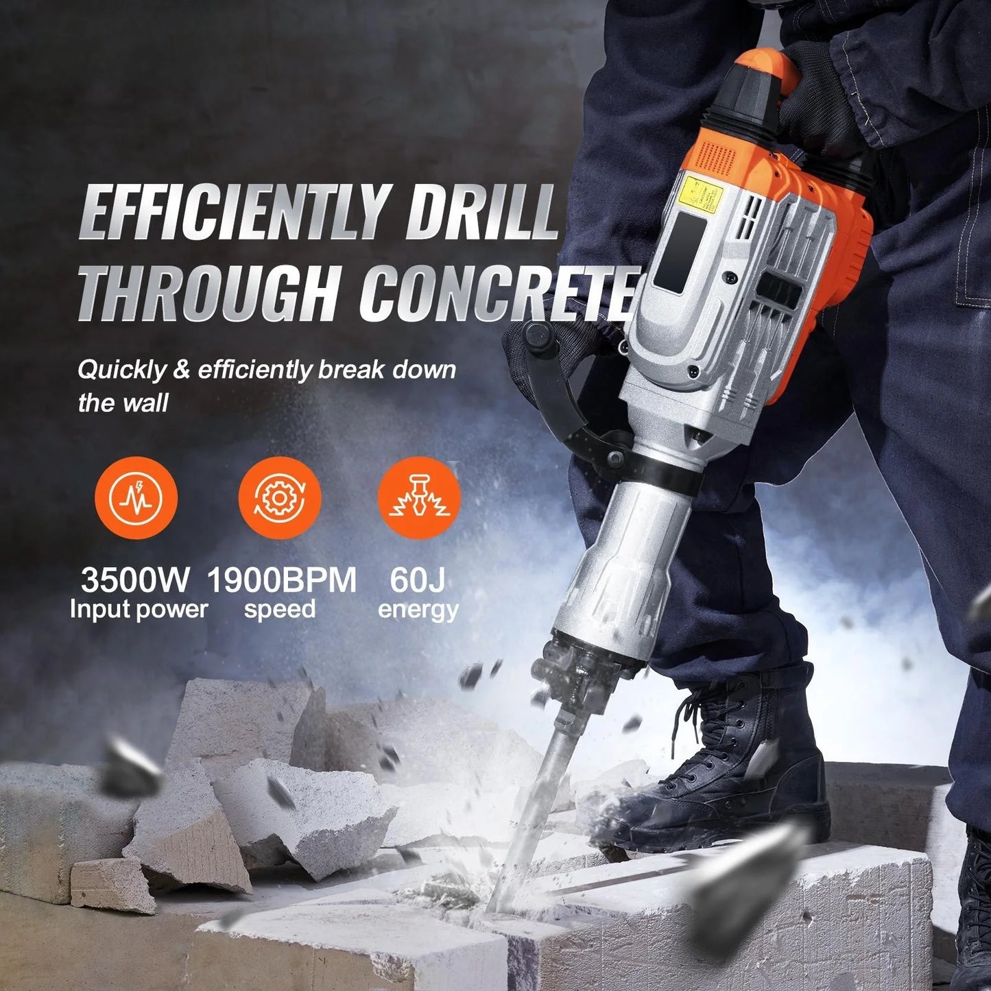 Succebuy Demolition Jack Hammer 1500W 2200W 3500W With 2/4 Chisels