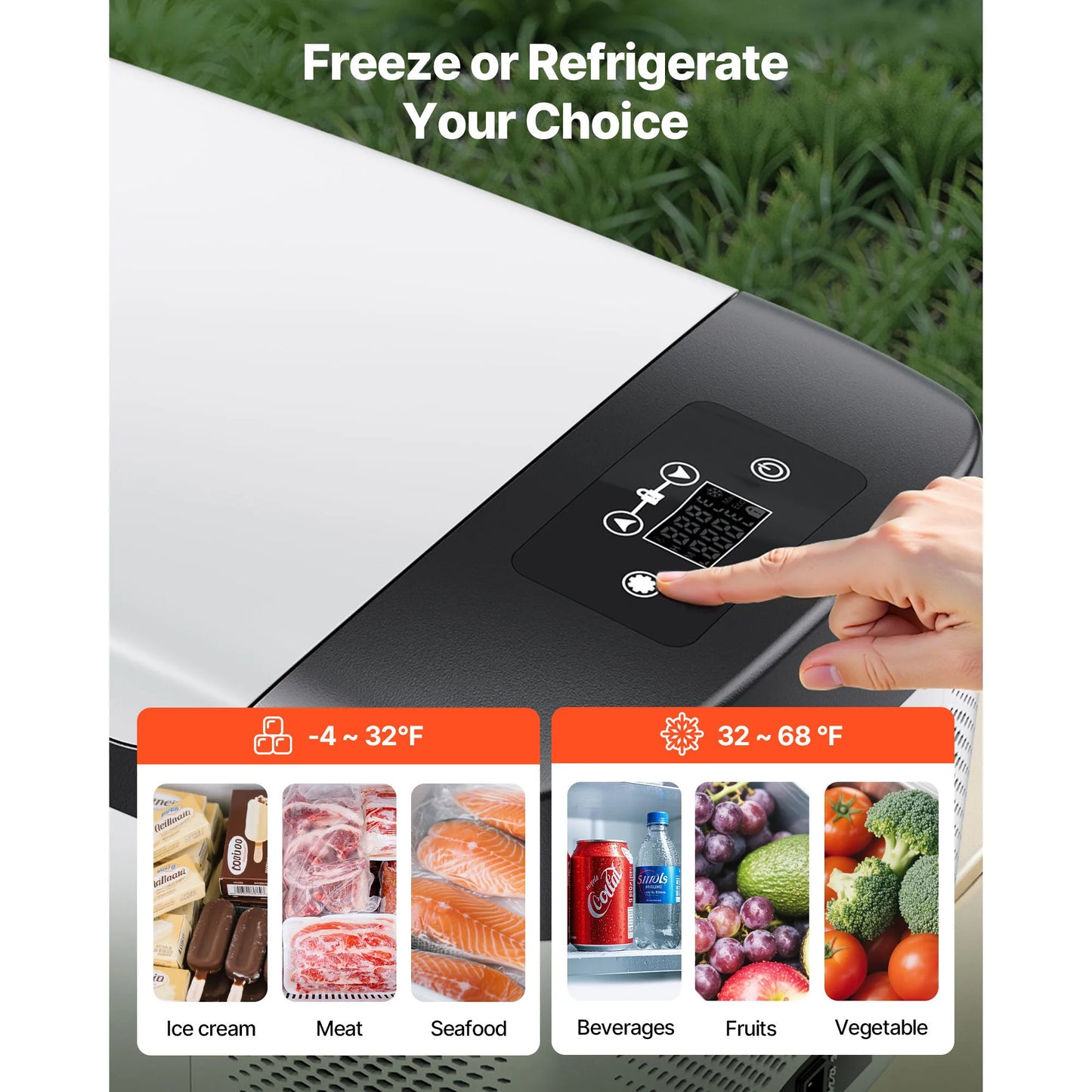 Car Refrigerator DC 12-24V AC 100-240V Compressor Cooler With App