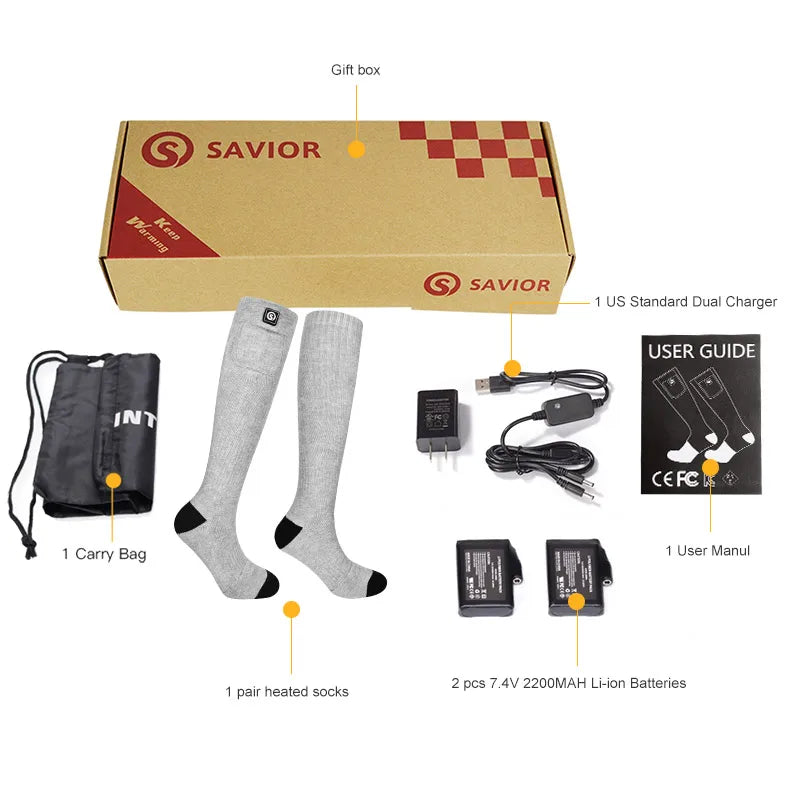Snow Deer Winter Heated Sock Rechargeable Battery Thermal Stocking