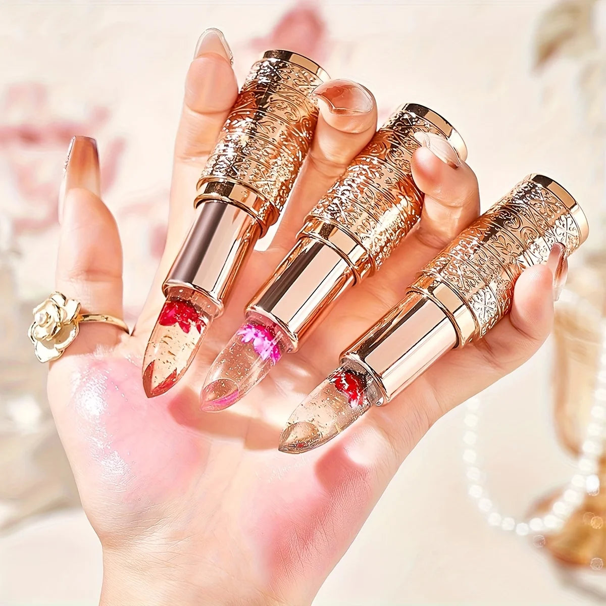 Crystal Petal Lipstick Lip Balm For Women Moisturizing Non Sticky