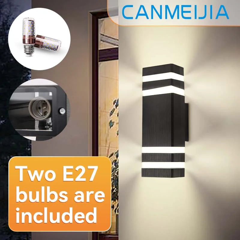 Outdoor Wall Light Waterproof LED E27 Square Lamp Exterior