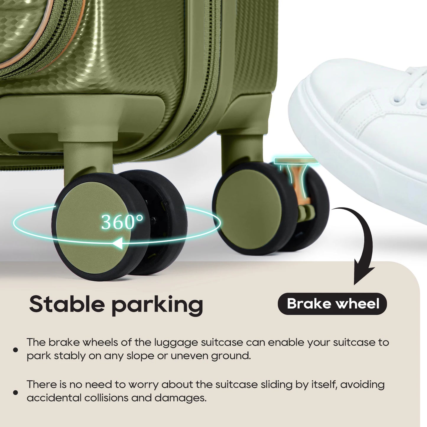 JoywayCN 3 Piece Luggage Set Front Opening Travel Suitcases Cup Holder TSA Lock