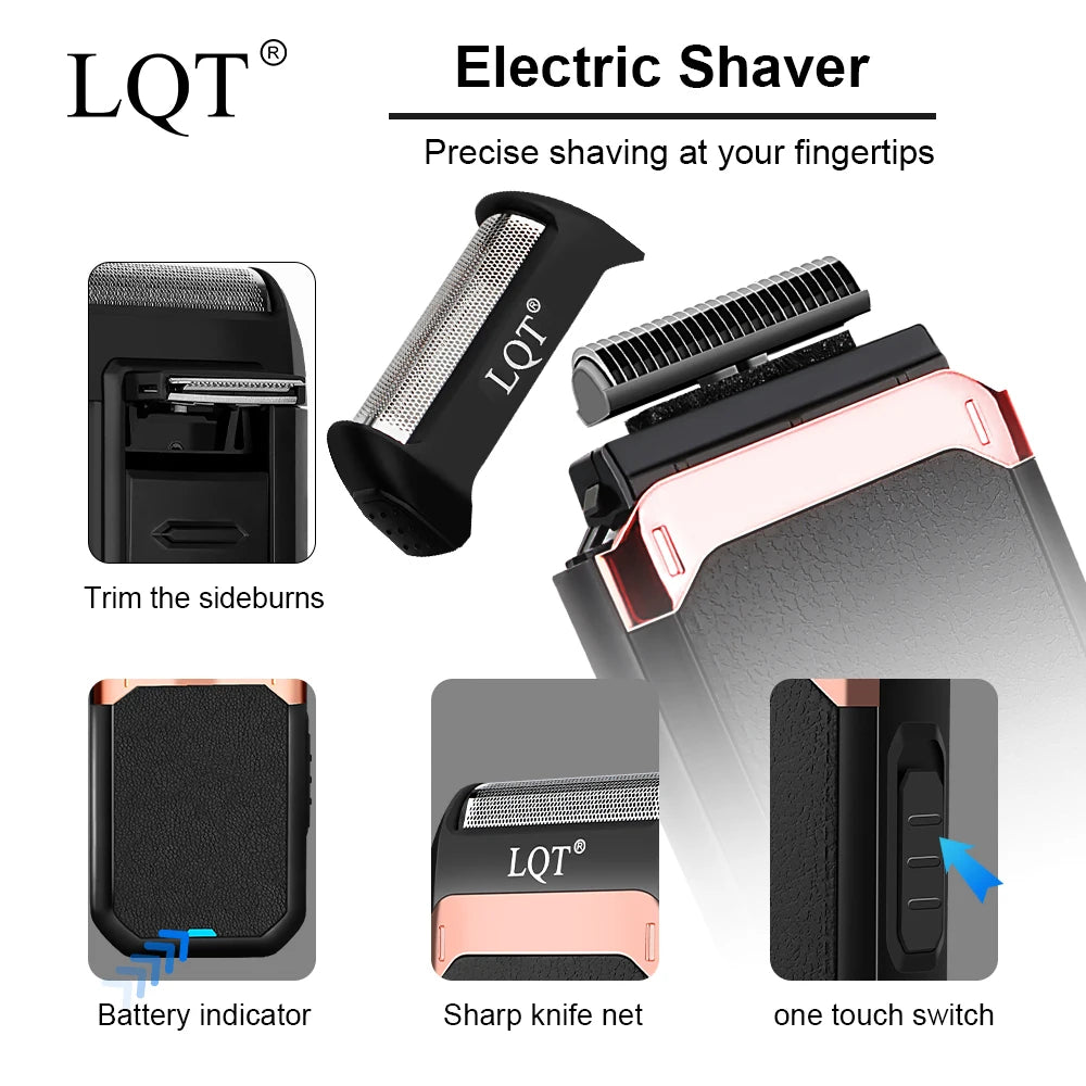 LQTElectric Cordless Hair Clipper For Men Beard Kit Electric Shaver