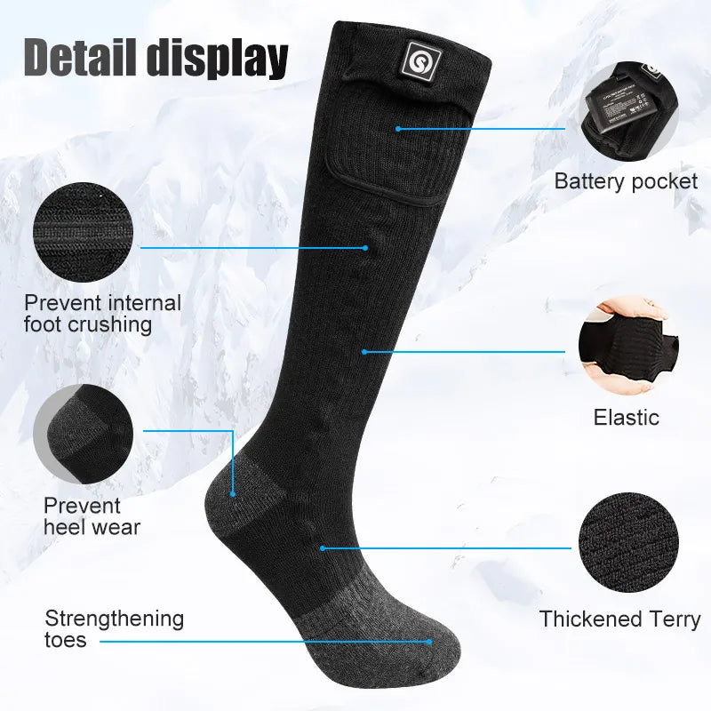 Snow Deer Winter Heated Sock Rechargeable Battery Thermal Stocking