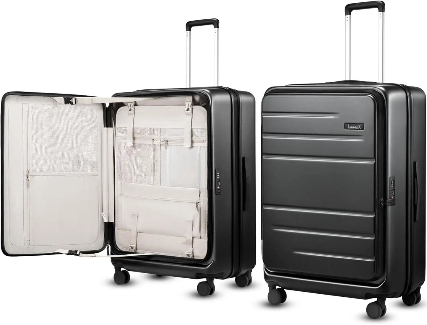 Expandable Polycarbonate Carry On Luggage With Front Pocket